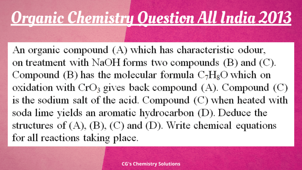 organic chemistry question all india 2013