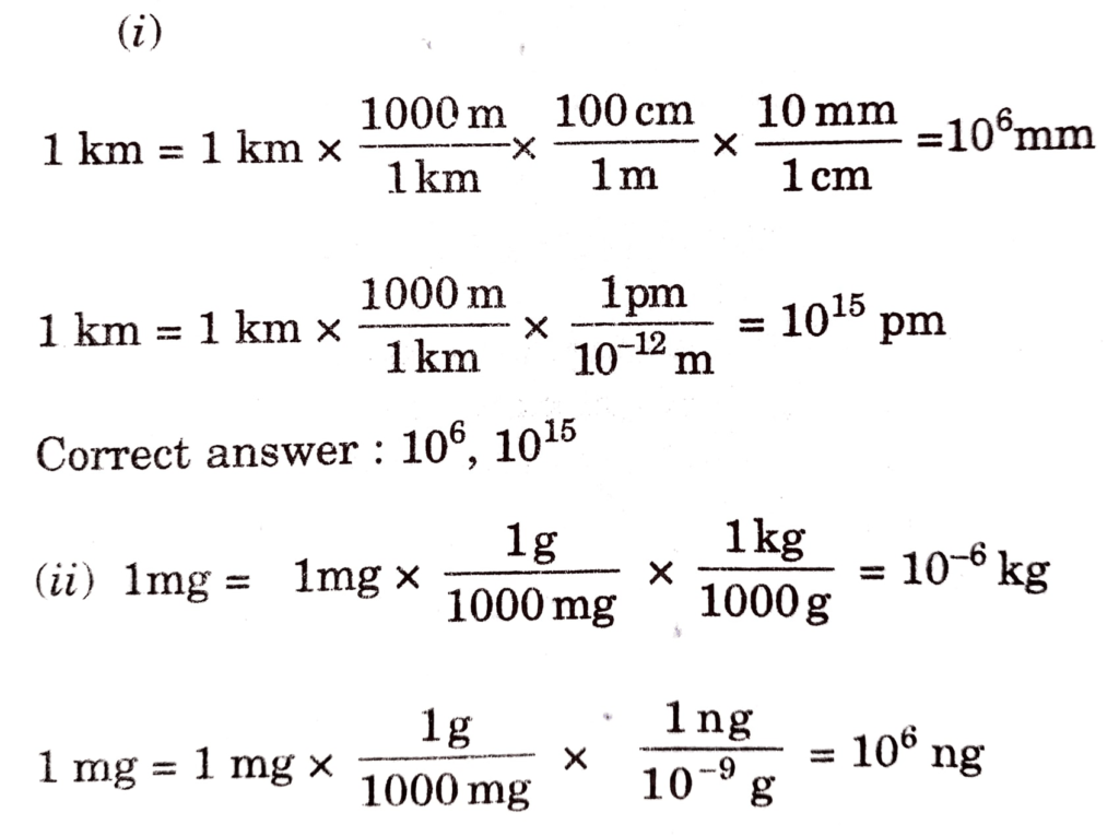 Fill in the blanks in the following conversions